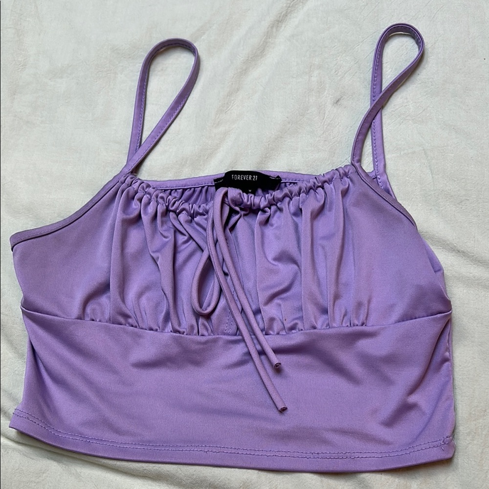 Forever 21 Lavender Ruched Crop Top